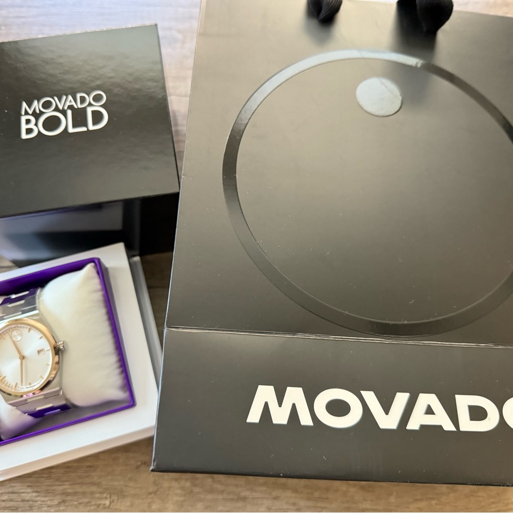 Movado Bold Gold and White Timepiece
